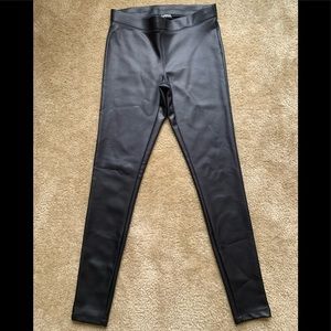 Express Black Leather Leggings